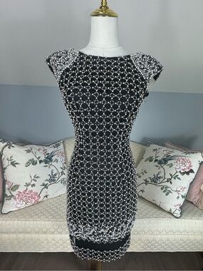 Jovani Pearl Crystal Beaded Cocktail Dress Black Size 0 Glam Party NWT